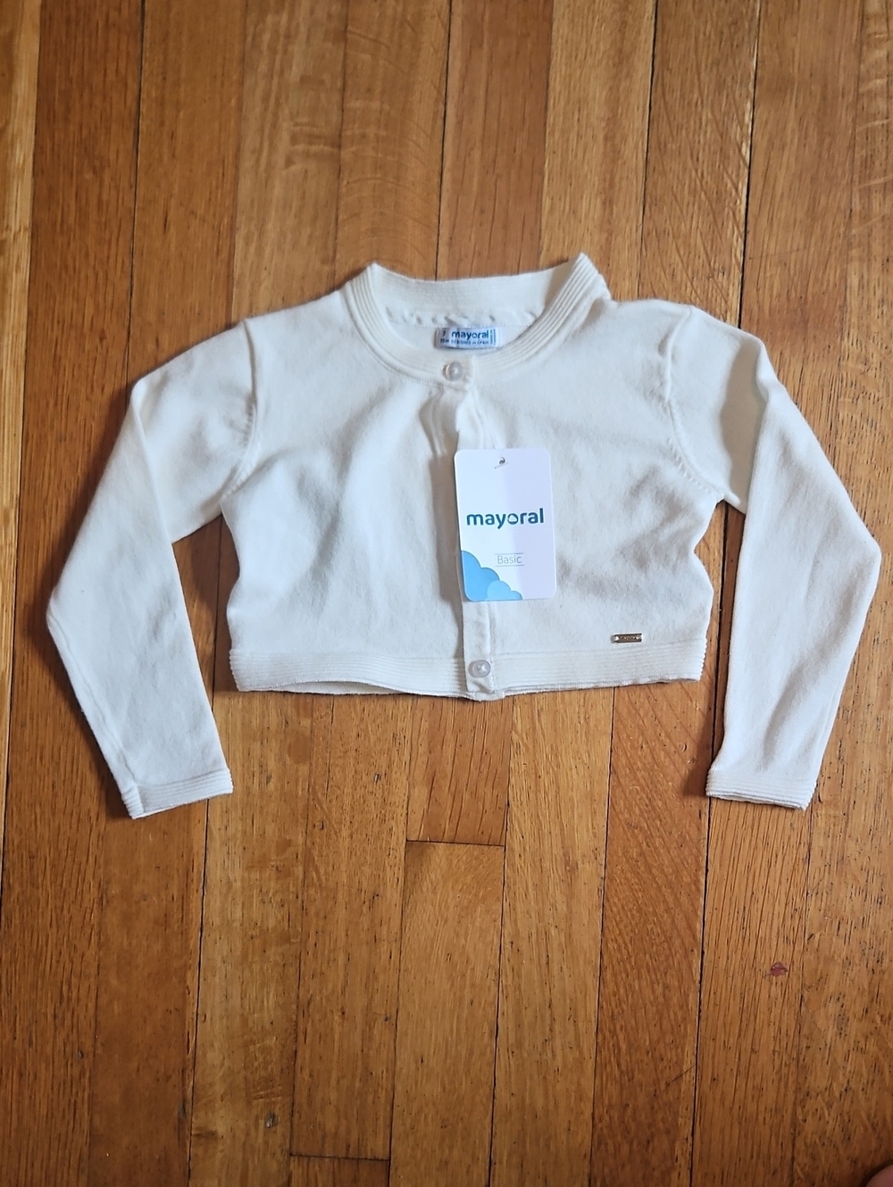 Nwt Mayoral Girls Cream Cropped Cardigan
